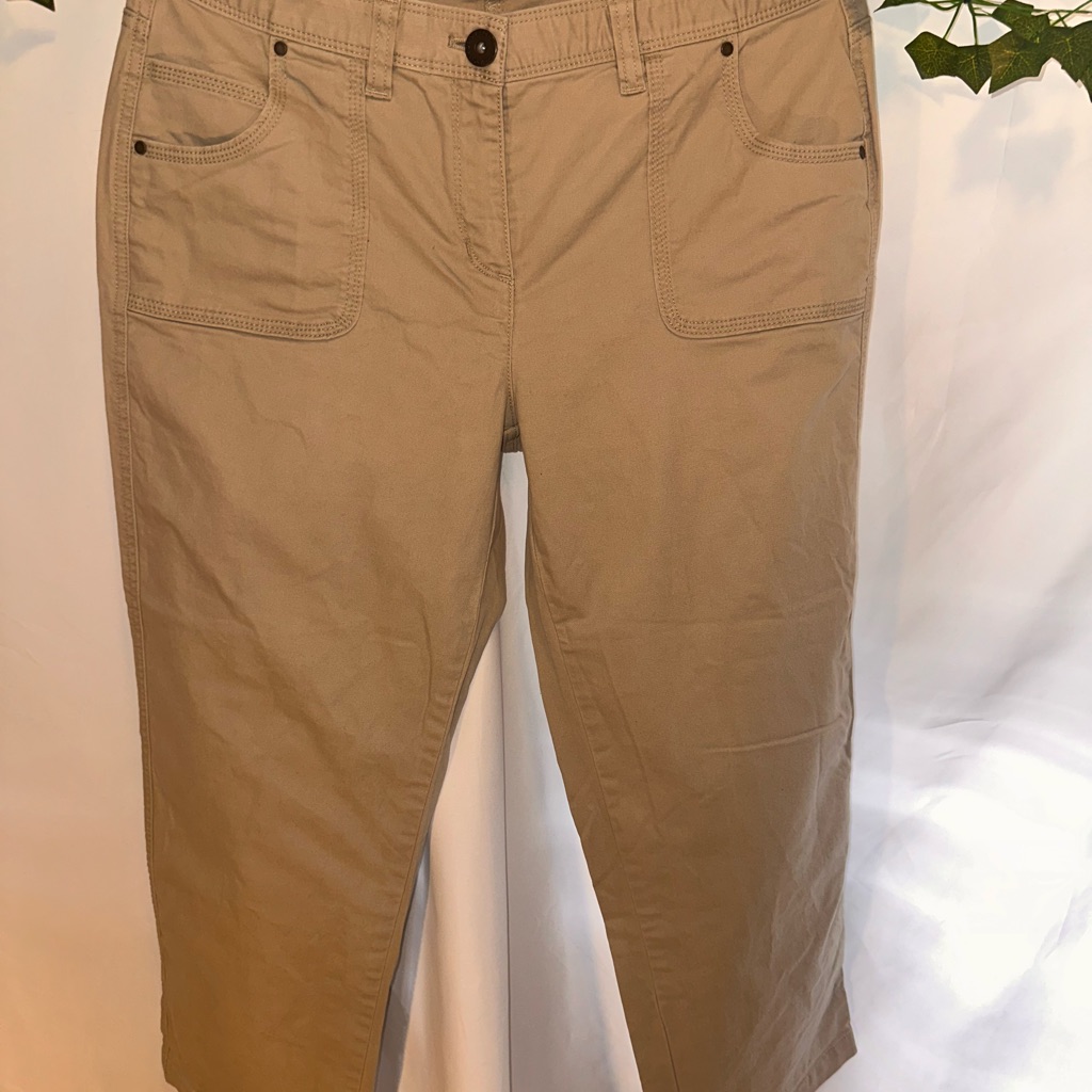 Liz Claiborne Tan Button-Front Pants